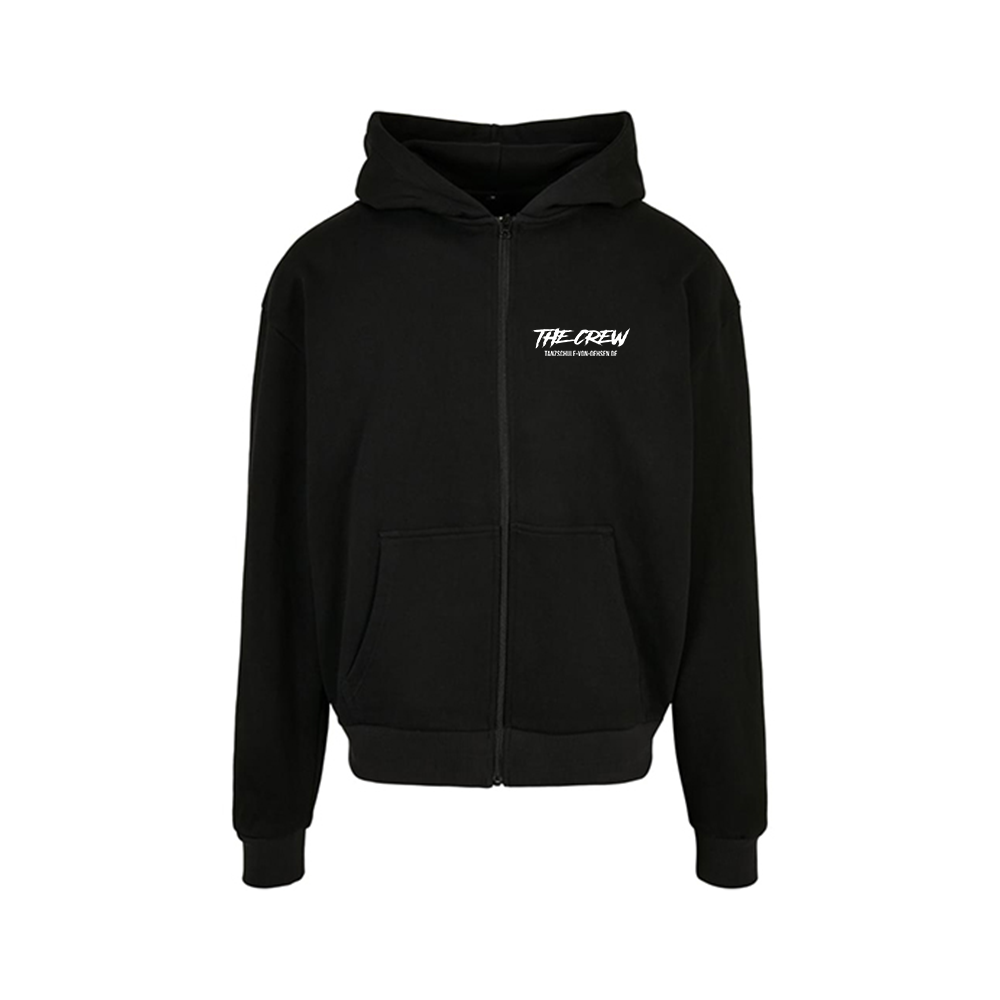 "The Crew" Oversize Zip-Hoodie schwarz (003)