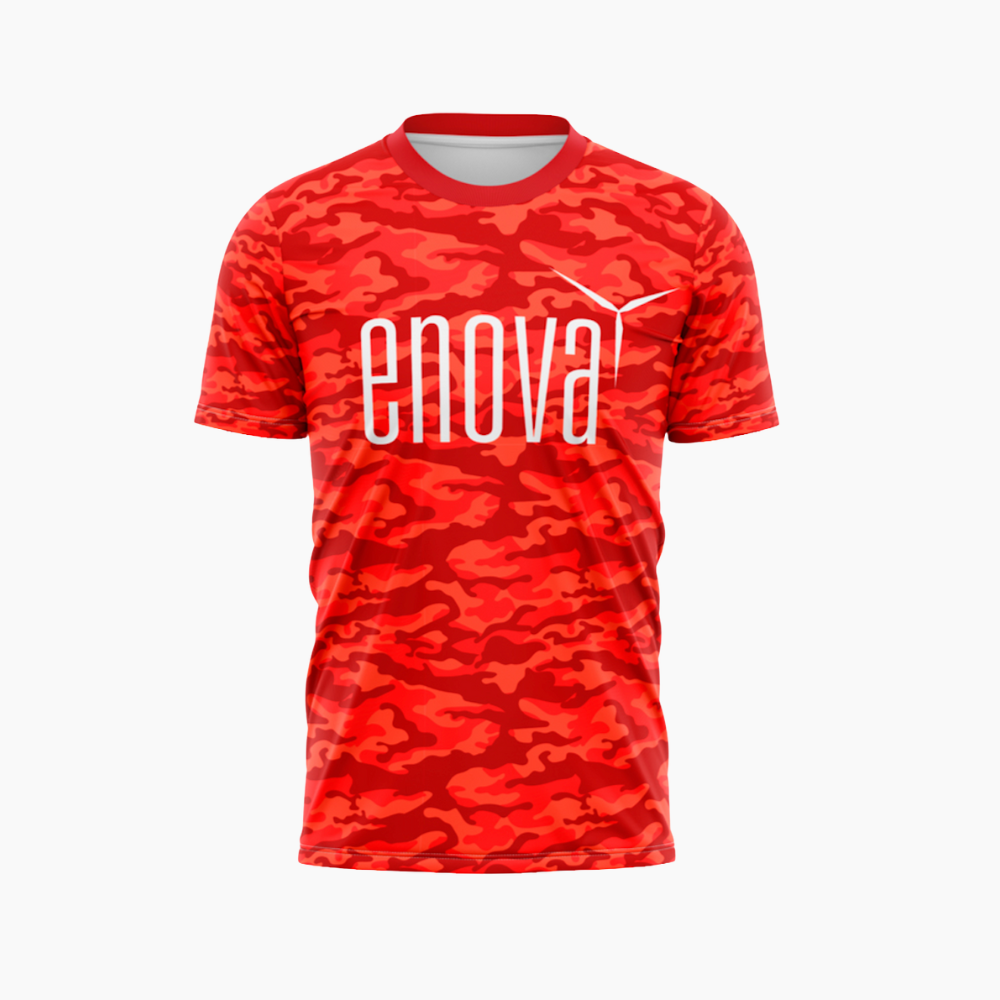 Unisex Laufshirt rot camouflage "enova"