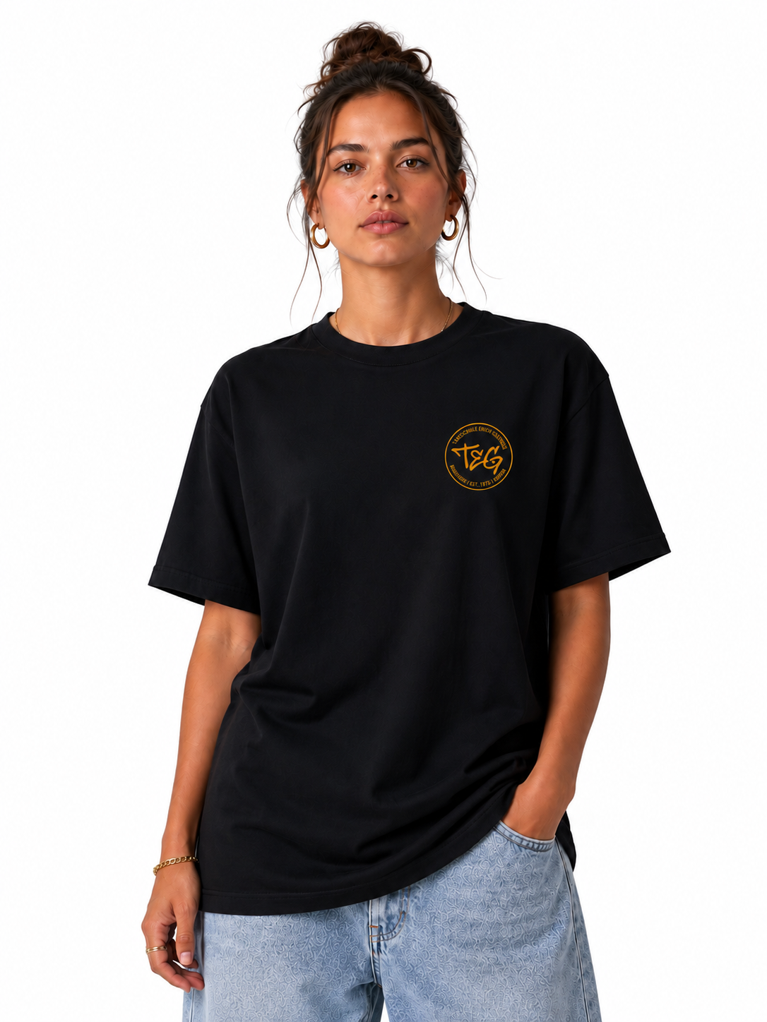 "TEG" T-Shirt schwarz